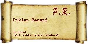 Pikler Renátó névjegykártya