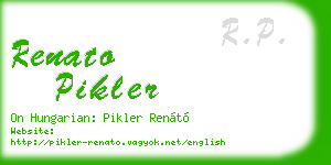 renato pikler business card